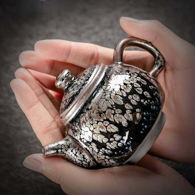 Handmde Tenmoku Jian Zhan Oil Spot Biyu Teapot