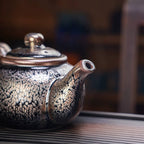Handmde Tenmoku Jian Zhan Oil Spot Dapan Teapot