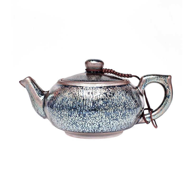 Silver Hair Tenmoku Jian Zhan Teapot