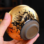 Gold Spot Jian Zhan Tenmoku Tea Cup