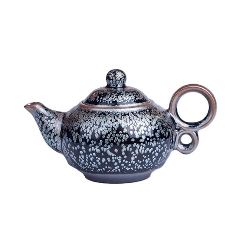 Handmde Tenmoku Jian Zhan Oil Spot Kungfu Teapot