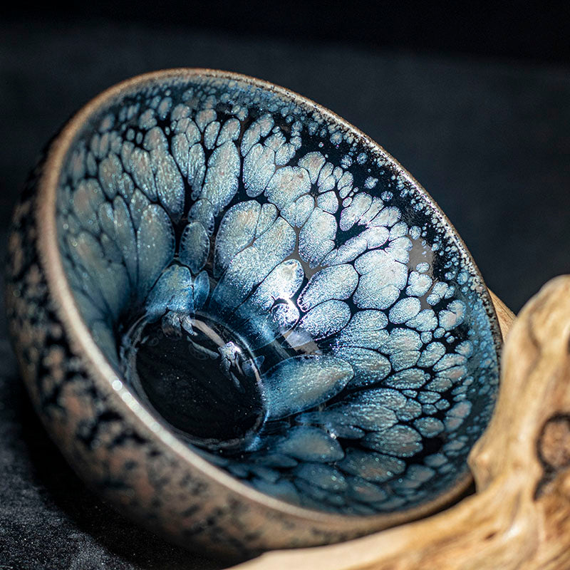 Tenmoku Jian Zhan Blue Oil Spots Tea Cup