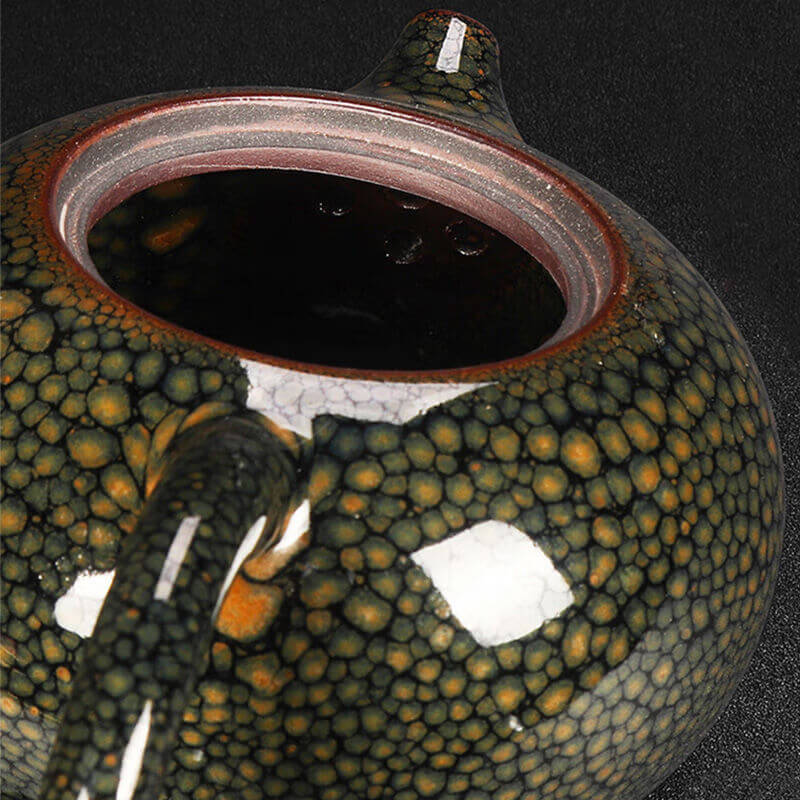 Tenmoku Jian Zhan Green Partridge Glaze Xishi Teapot