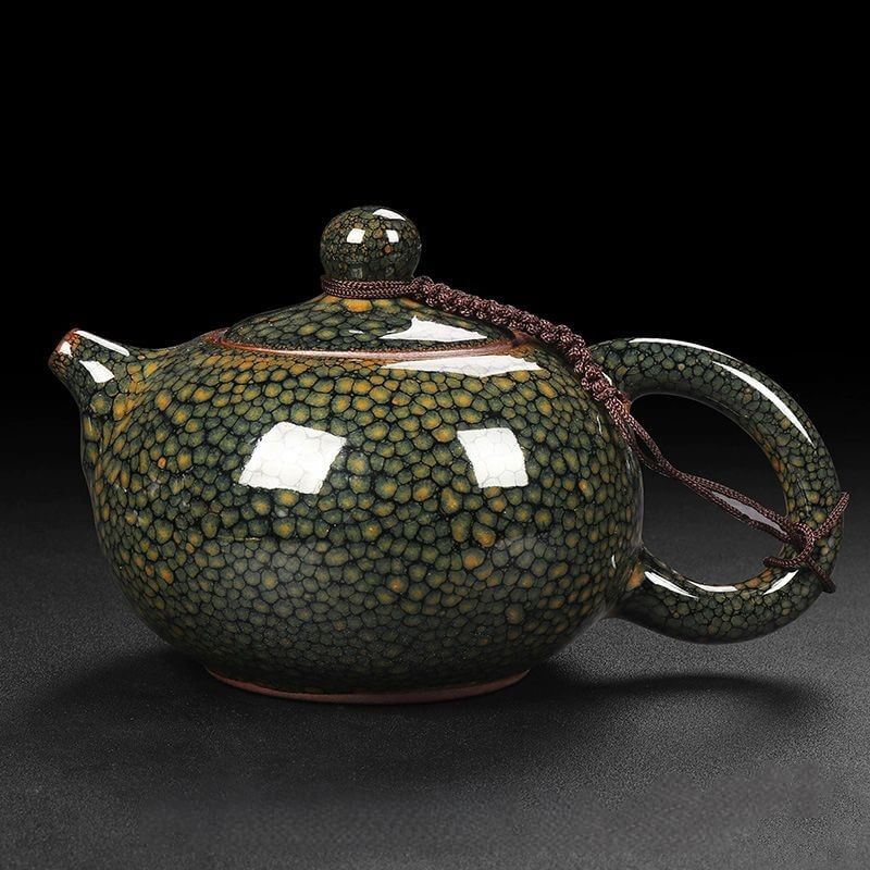 Tenmoku Jian Zhan Green Partridge Glaze Xishi Teapot