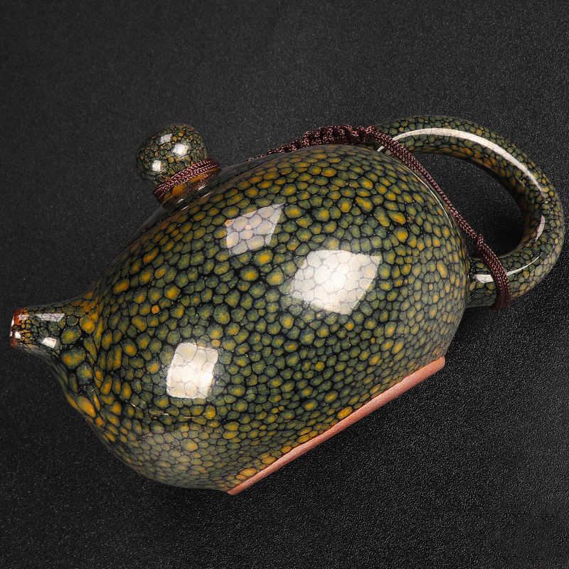 Tenmoku Jian Zhan Green Partridge Glaze Xishi Teapot