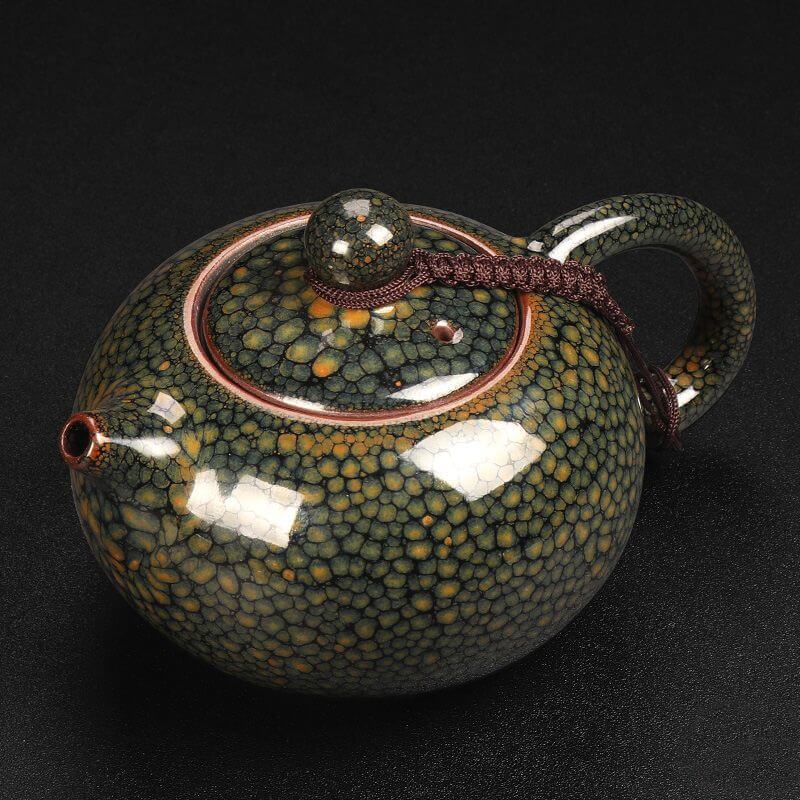 Tenmoku Jian Zhan Green Partridge Glaze Xishi Teapot