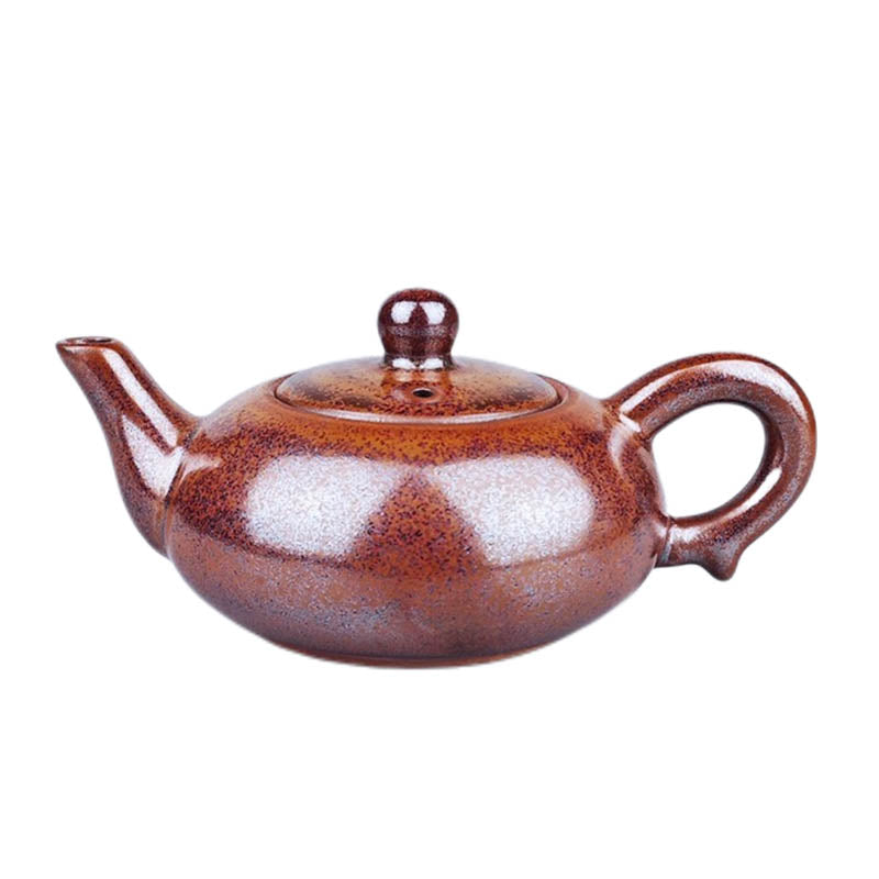 Tenmoku Jian zhan Iron Red Flat XiShi Teapot
