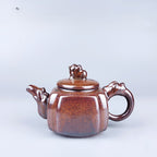 Tenmoku Jian zhan Iron Red Square XiShi Teapot