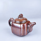 Tenmoku Jian zhan Iron Red Square XiShi Teapot