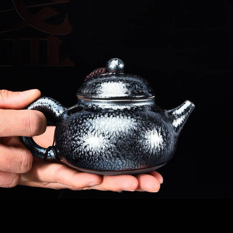 Tenmoku Jian zhan Oil Spot Fanggu Classic Teapot
