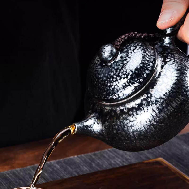 Tenmoku Jian zhan Oil Spot Fanggu Classic Teapot