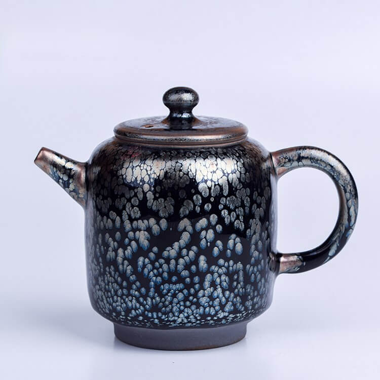 Tenmoku Jian Zhan Oil Spot Straight Teapot