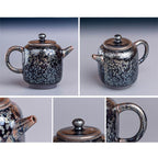 Tenmoku Jian Zhan Oil Spot Straight Teapot