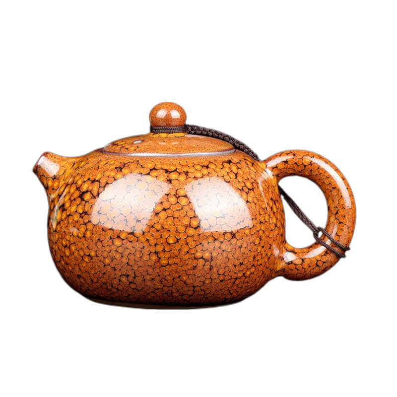 Tenmoku Jian Zhan Orange Partridge Glaze Xishi Teapot