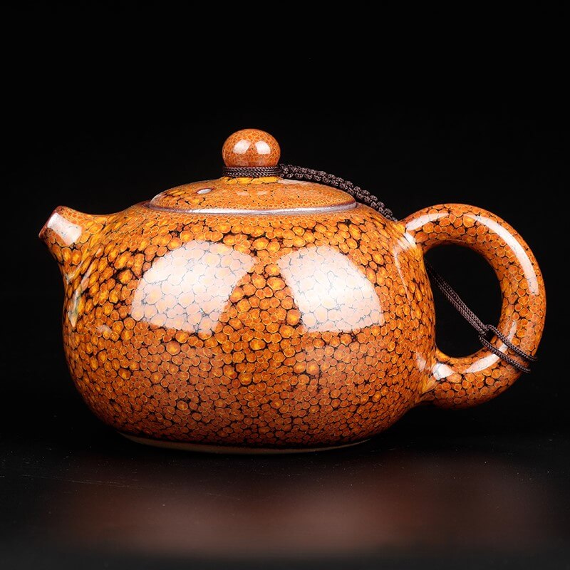Tenmoku Jian Zhan Orange Partridge Glaze Xishi Teapot