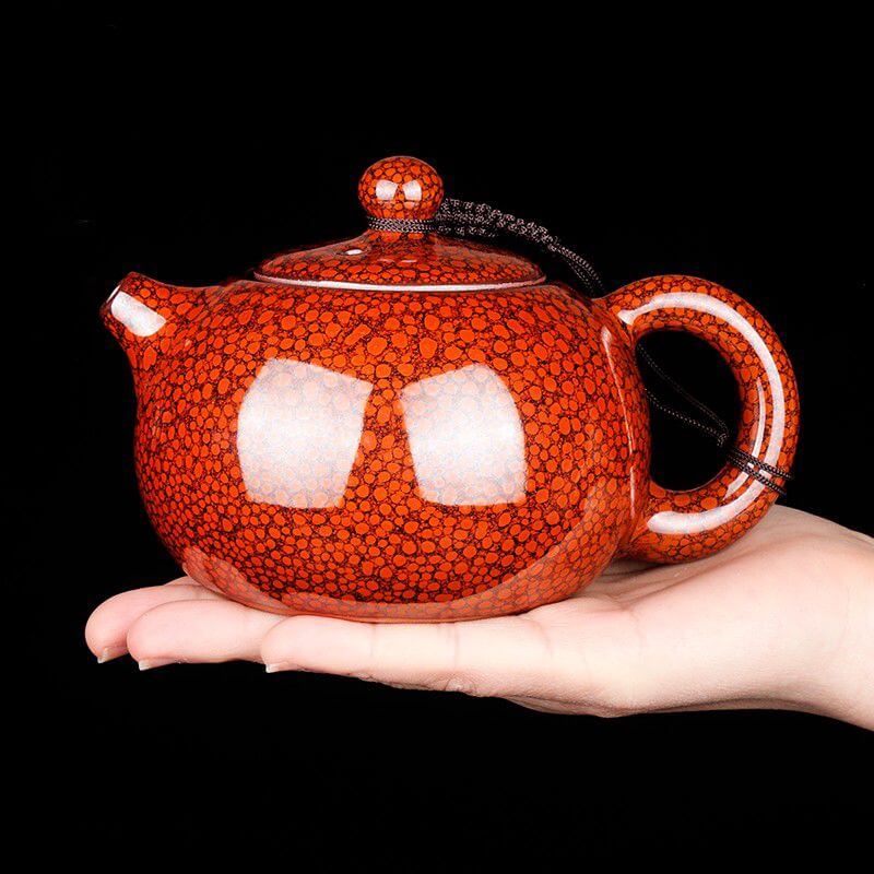 Tenmoku Jian Zhan Red Partridge Glaze Xishi Teapot