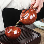 Tenmoku Jian Zhan Red Partridge Glaze Xishi Teapot