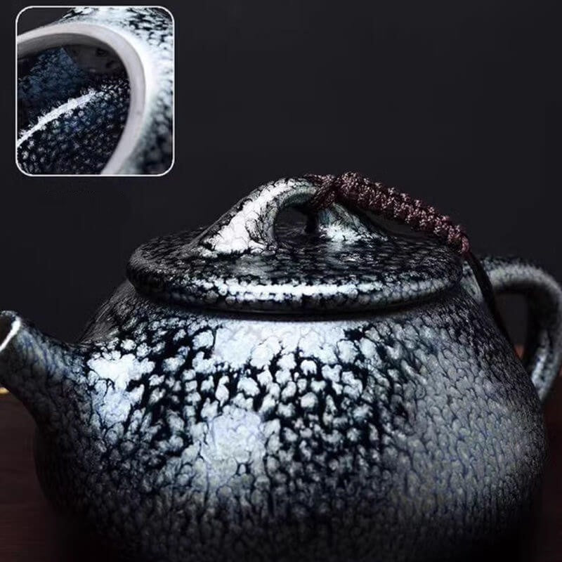 Tenmoku Jianzhan Oil Spot Shi Piao Teapot