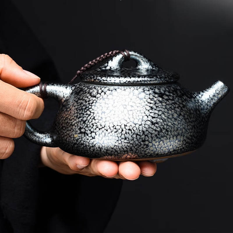Tenmoku Jianzhan Oil Spot Shi Piao Teapot