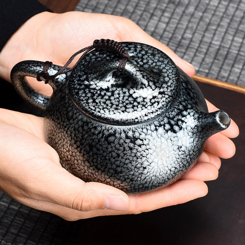 Tenmoku Jianzhan Oil Spot Shi Piao Teapot