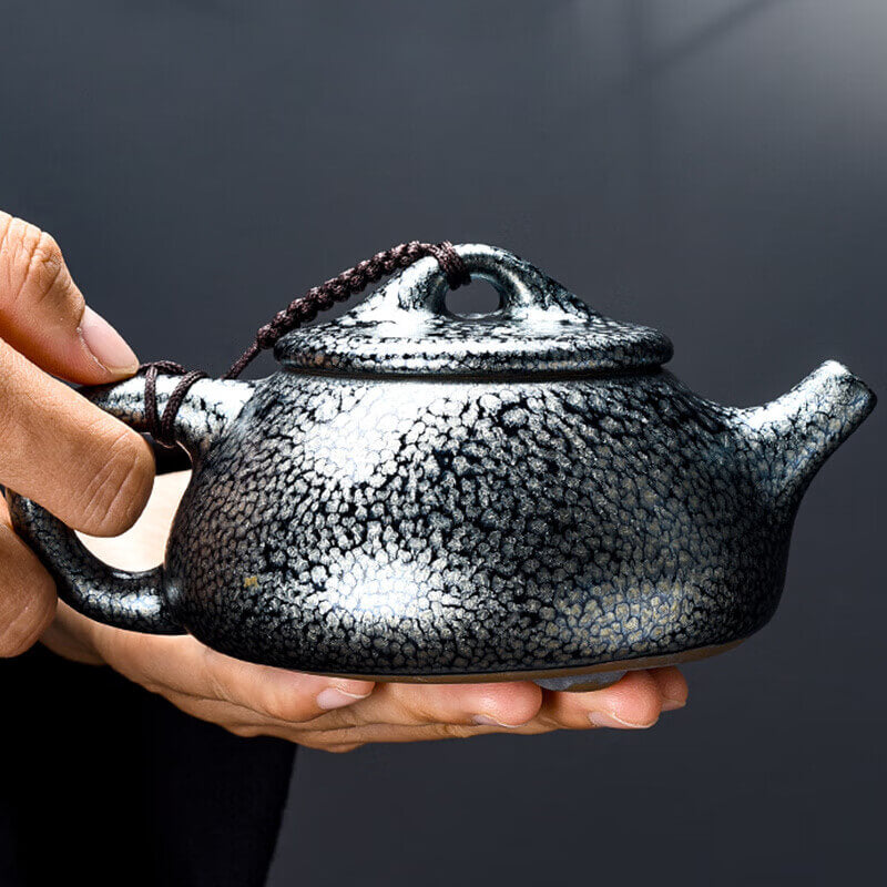 Tenmoku Jianzhan Oil Spot Shi Piao Teapot