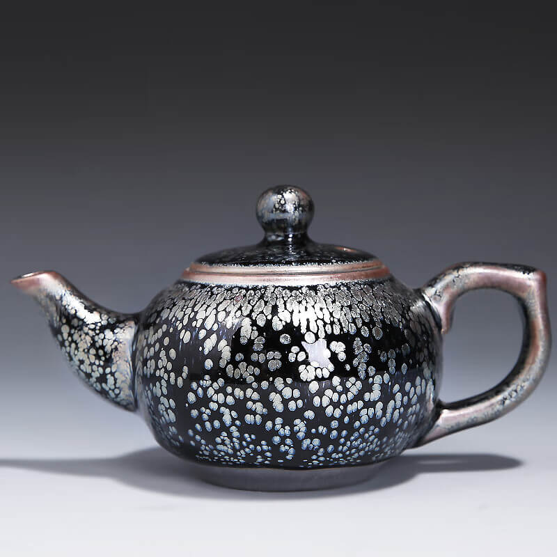 Handmde Tenmoku Jian Zhan Ceramic Kung Fu Teapot