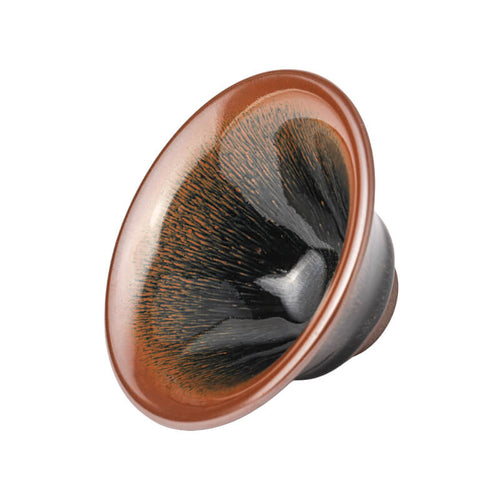 Black Galze Hare's Fur Tenmoku Jianzhan Ceramic Tea Bowl