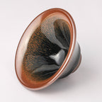 Black Galze Hare's Fur Tenmoku Jianzhan Ceramic Tea Bowl