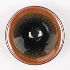 Black Galze Hare's Fur Tenmoku Jianzhan Ceramic Tea Bowl