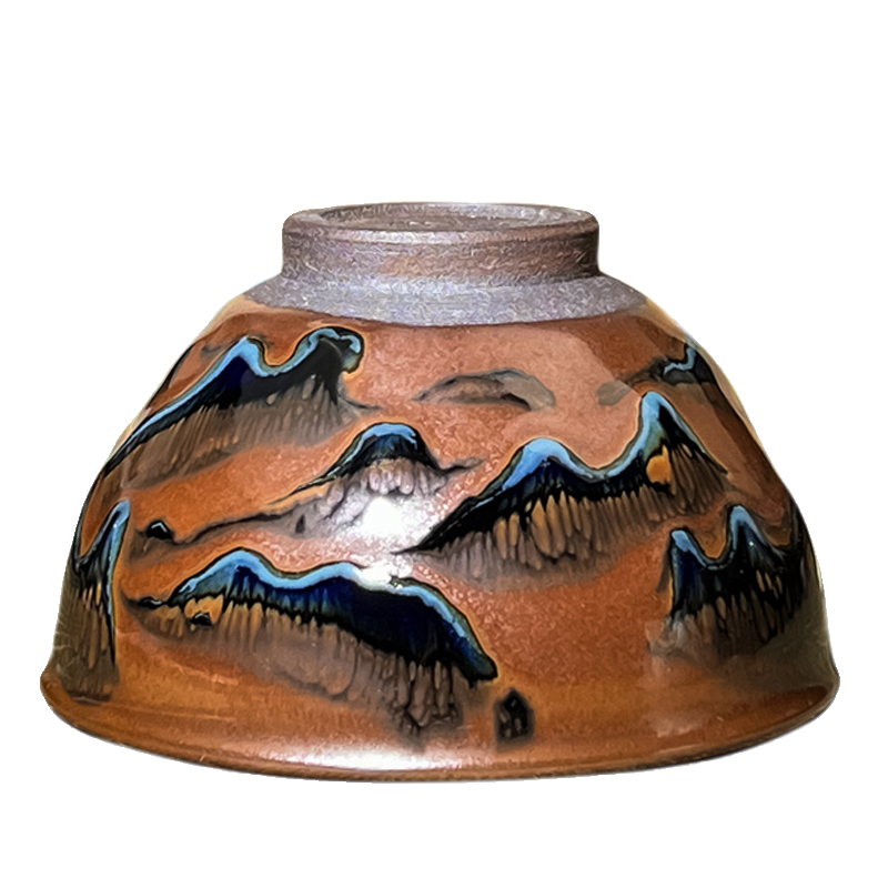 Landscape JianZhan Tenmoku Tea Cup