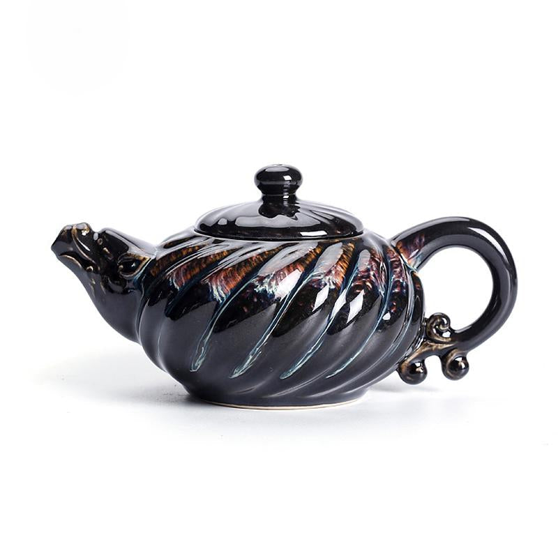 Spiral Tenmoku Jianzhan Teapot