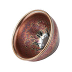 Pink Golden Bloom Tenmoku Jianzhan Oil Spots Tea Cup