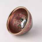 Pink Golden Bloom Tenmoku Jianzhan Oil Spots Tea Cup