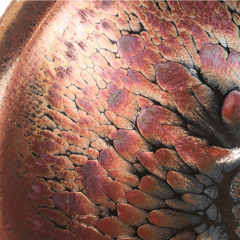 Pink Golden Bloom Tenmoku Jianzhan Oil Spots Tea Cup