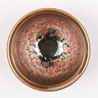 Pink Golden Bloom Tenmoku Jianzhan Oil Spots Tea Cup