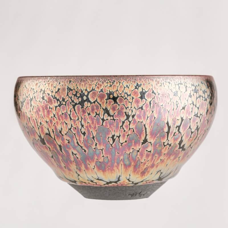 Purple Golden Tenmoku Jian Zhan Oil Spots Tea Bowl
