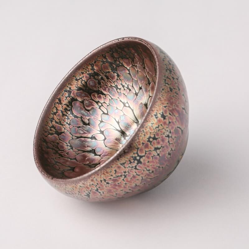 Purple Golden Tenmoku Jian Zhan Oil Spots Tea Bowl