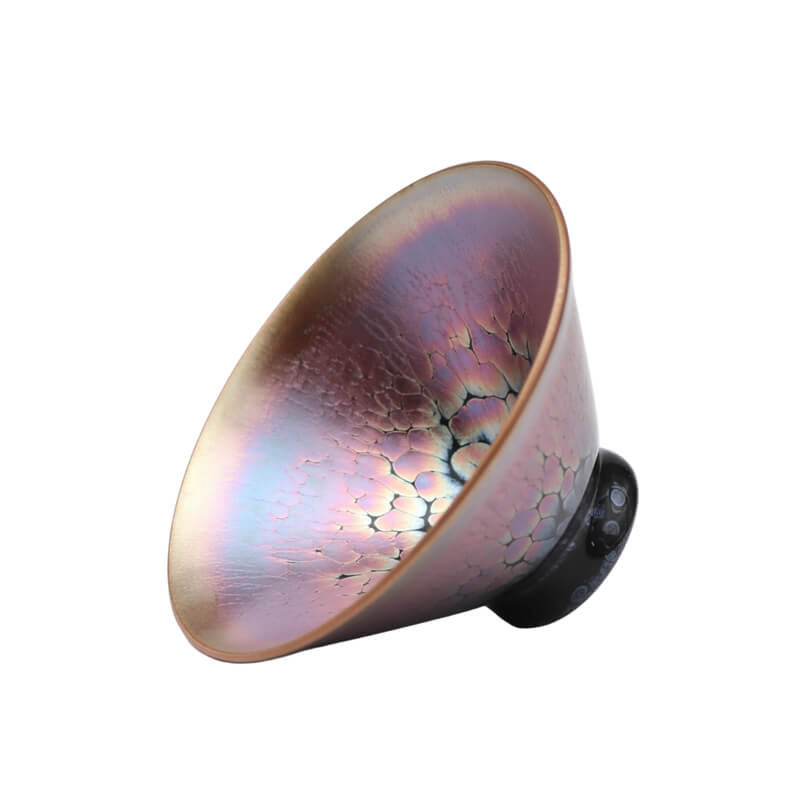 Purple Golden Tenmoku Black Glaze Jian Zhan Oil Spot Bowl