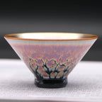 Purple Golden Tenmoku Black Glaze Jian Zhan Oil Spot Bowl