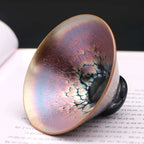 Purple Golden Tenmoku Black Glaze Jian Zhan Oil Spot Bowl
