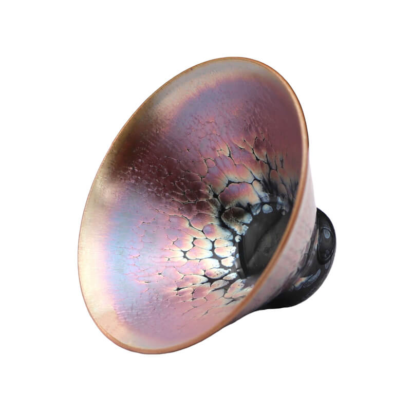 Purple Golden Tenmoku Black Glaze Jian Zhan Oil Spot Bowl