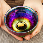 Rainbow Jian Zhan Tenmoku Porcelain Tea Cup