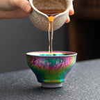 Rainbow Jian Zhan Tenmoku Porcelain Tea Cup