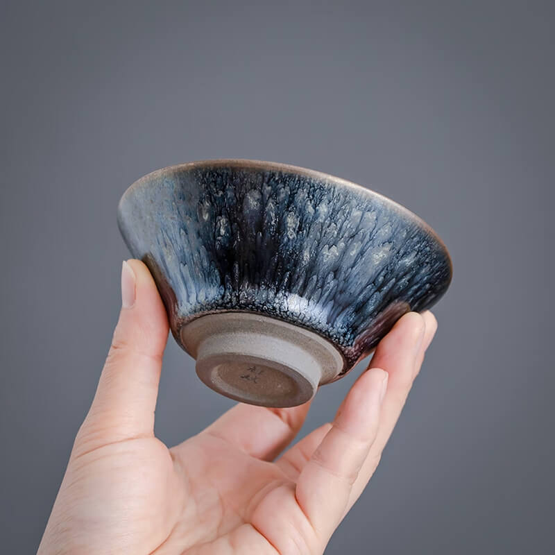 Coneflower Tenmoku Jian Zhan Matcha Tea Bowl