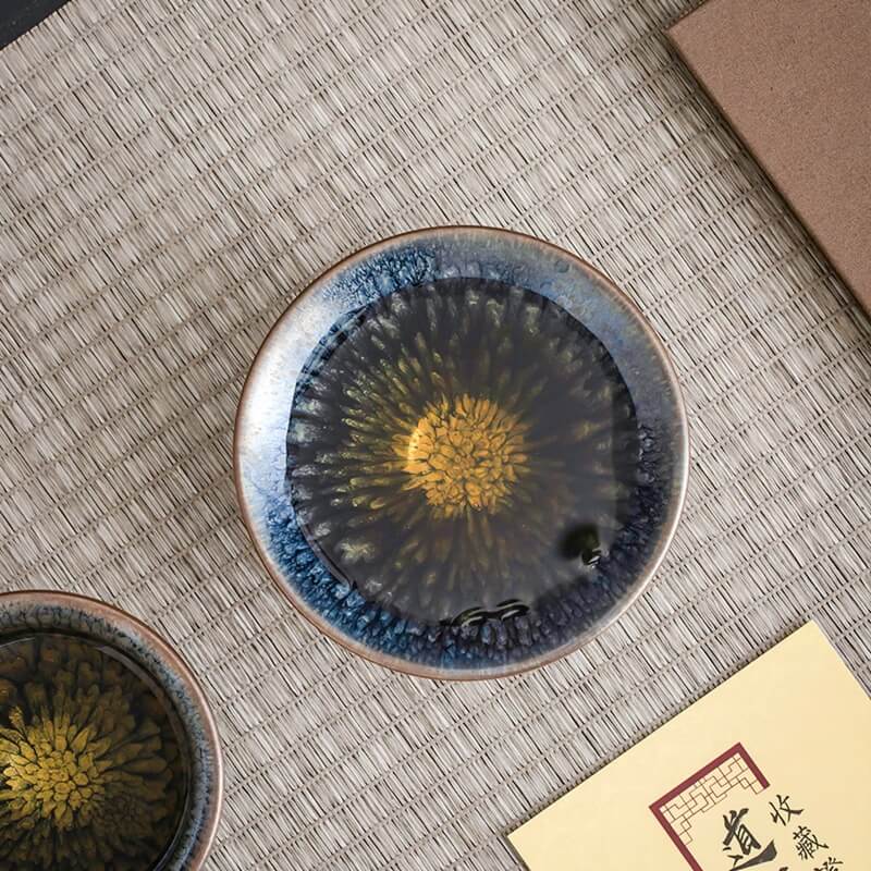 Coneflower Tenmoku Jian Zhan Matcha Tea Bowl