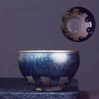 Tenmoku Hare's-fur Jianzhan Tea Cup 8-Tear Glaze