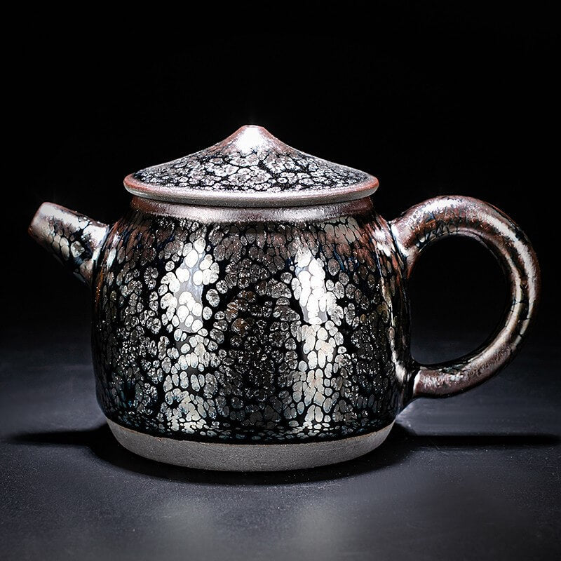 Tenmoku Jian Zhan Oil Spot Fisher Teapot
