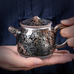 Tenmoku Jian Zhan Oil Spot Fisher Teapot