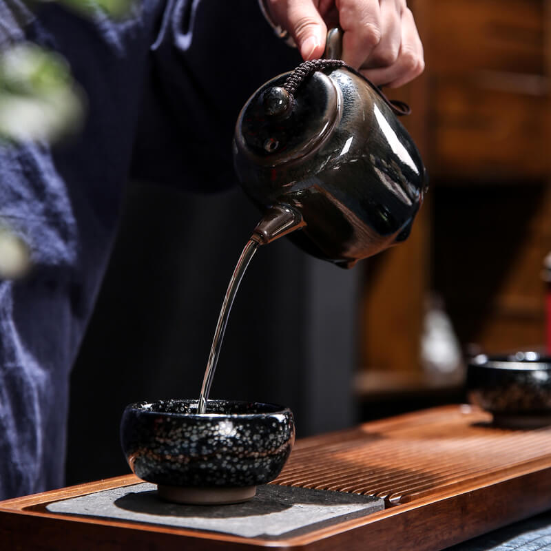 Tenmoku Jian zhan Hare's Fur Cylinder Teapot