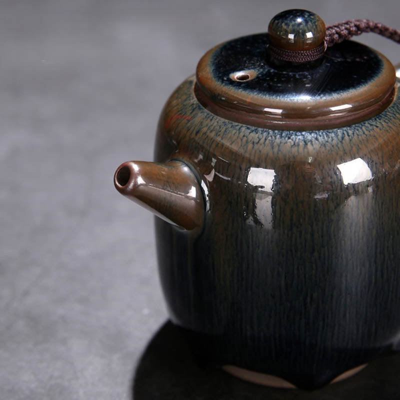 Tenmoku Jian zhan Hare's Fur Cylinder Teapot